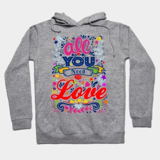 Retro Pop Art Lyrics - All You Need Is Love 1 Hoodie